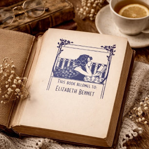 Elegantes Vintage-Exlibris Permastempel