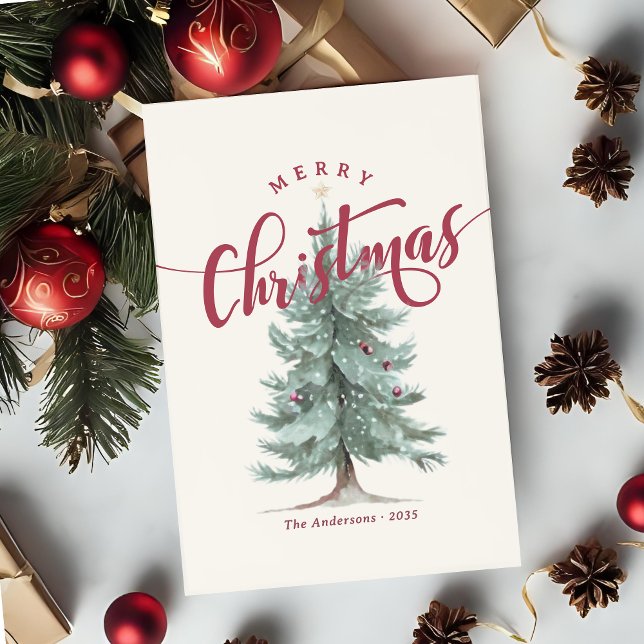 Elegantes Vintage Frohe Weihnachten Skript Rustika (Von Creator hochgeladen)