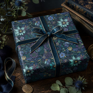 Elegantes Vintage-Garten Blaues Florales Decoupage Seidenpapier