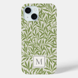 Elegantes Vintage Grün Weidenblätter Monogramm Case-Mate iPhone Hülle