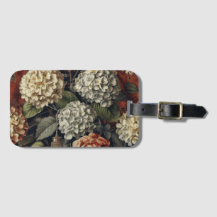 Elegantes vintage Hydrangeen-Blumenmuster Gepäckanhänger