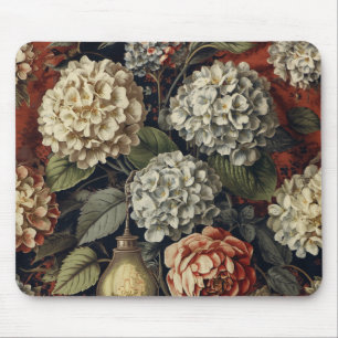 Elegantes vintage Hydrangeen-Blumenmuster  Mousepad