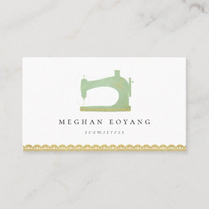 Elegantes Vintage-Nähmaschinen-Logo Visitenkarte