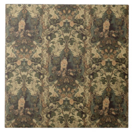 Elegantes Vintage-Nouveau-Blumen-Vögel-Design Fliese