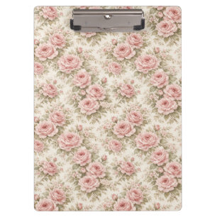 Elegantes Vintage-Rosen nahtloses Blumenmuster Klemmbrett
