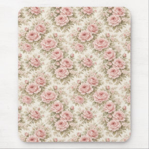 Elegantes vintage Rosen nahtloses Blumenmuster Mousepad