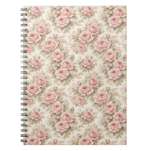 Elegantes vintage Rosen nahtloses Blumenmuster Notizblock