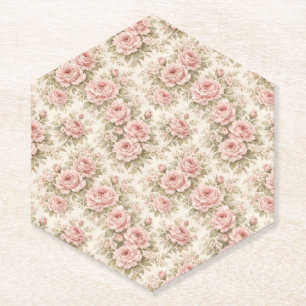 Elegantes Vintage-Rosen nahtloses Blumenmuster Untersetzer