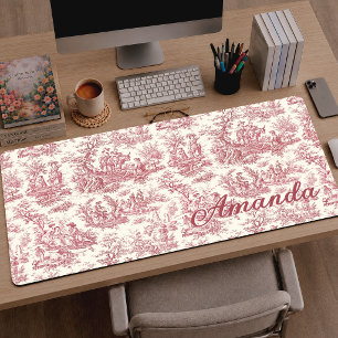 Elegantes Vintage-Rot-Toile-Landschaftsszenario Schreibtischunterlage