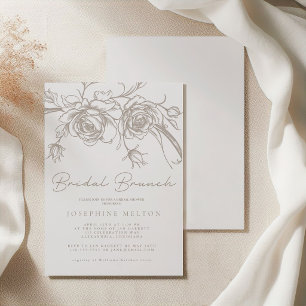 Elegantes Vintage-Sepia-Brautfrühstücks-Brunch Einladung