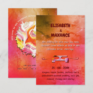 Elegantes Vintage-Skateboard-Hochzeitsterracotta Einladung