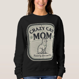 Elegantes Vintage-verrücktes-Katzenmutter-Homedeko Sweatshirt
