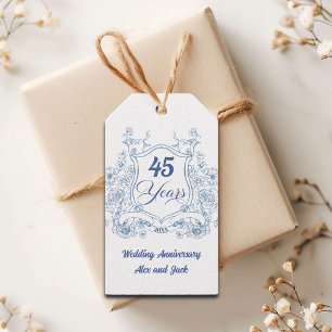 Elegantes Vintage-Wappen zum 45. Hochzeitstag Geschenkanhänger