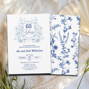 Elegantes Vintage-Wappen zum 65. Hochzeitstag Einladung