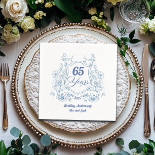Elegantes Vintage-Wappen zum 65. Hochzeitstag Serviette