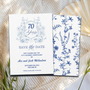 Elegantes Vintage-Wappen zum 70. Hochzeitstag Save The Date