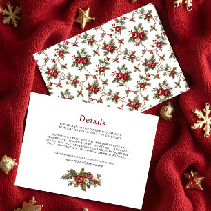 Elegantes Vintage-Weihnachten Winterflorales Begleitkarte
