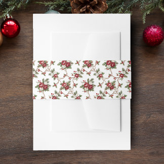 Elegantes Vintage-Weihnachten Winterflorales Einladungsbanderole