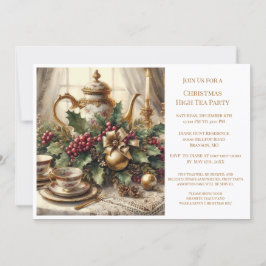 Elegantes Vintage Weihnachts-Party Einladung