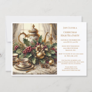 Elegantes Vintage Weihnachts-Party Einladung