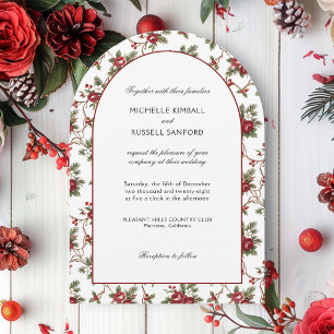 Elegantes Vintage-Weihnachts-Winter-Blumenmuster Einladung