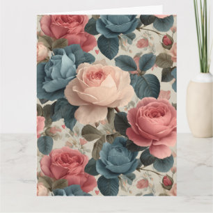 Elegantes vintageblumiges Muster mit Rosen Karte