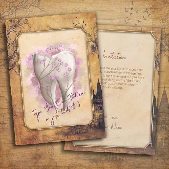 Elegantes Vintages altmodisches Dentalgeschenk Einladung (Von Creator hochgeladen)