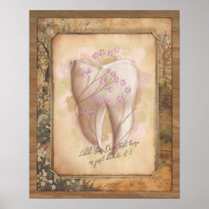 Elegantes Vintages altmodisches Dentalgeschenk Poster