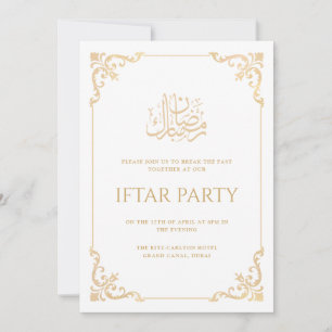 Elegantes Vintages Barock Gold Ramadan Iftar Party Einladung