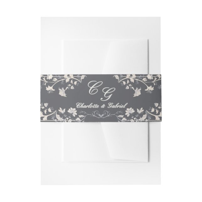 Elegantes, Vintages Bauchband Einladungsbanderole (Vorderseite Beispiel)