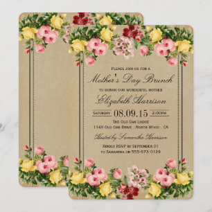 Elegantes Vintages Blumenfest Einladung