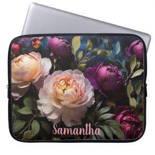 Elegantes Vintages Blumengemälde Laptopschutzhülle