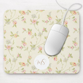 Elegantes Vintages Blumenmuster Personalisiert Mousepad