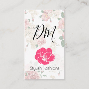 Elegantes Vintages Blumenmuster Visitenkarte