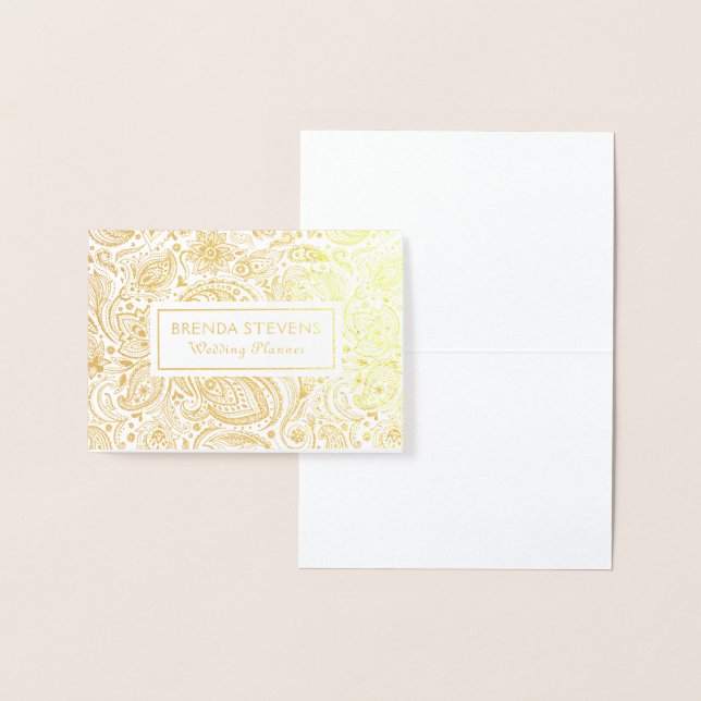 Elegantes Vintages Blumenpaisley Folienkarte (Anzeige)
