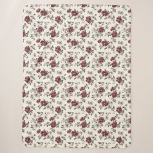 Elegantes Vintages Blumensommermuster Sherpadecke