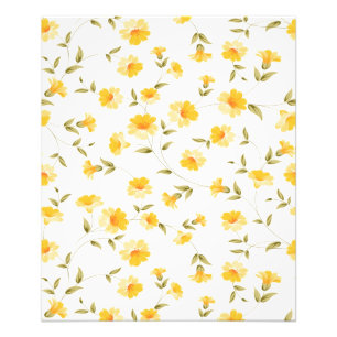 Elegantes Vintages Blumenwallpaper Poster