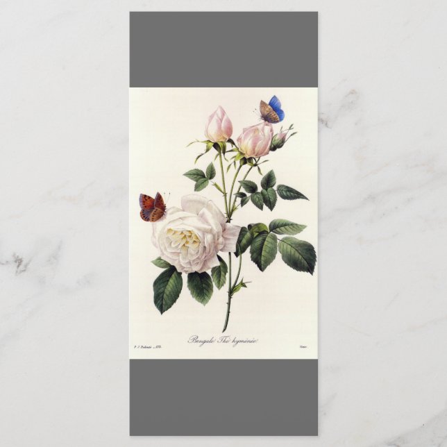 Elegantes Vintages botanisches Lesezeichen Programm (Vorderseite)
