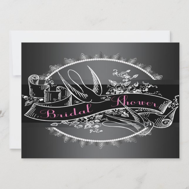 Elegantes Vintages Chalkboard-Brautparty Einladung (Vorderseite)