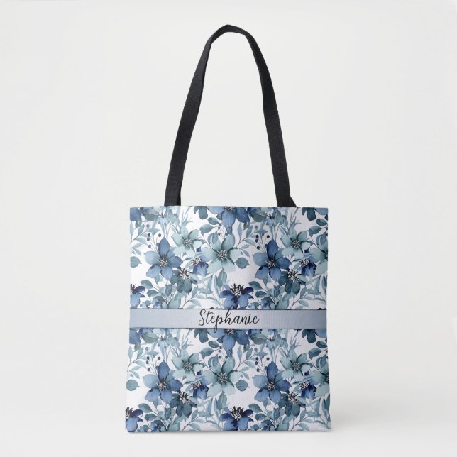 Elegantes Vintages Chintz-Muster Monogramm Tasche (Vorderseite)
