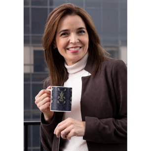 Elegantes Vintages Damask Muster Klassisches Flora Kaffeetasse