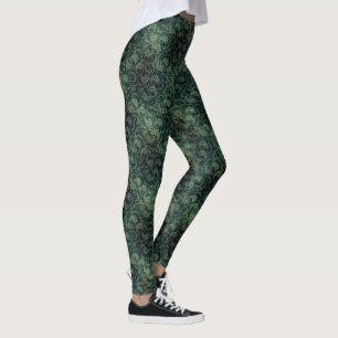 Elegantes Vintages Damastenblumenmuster Leggings