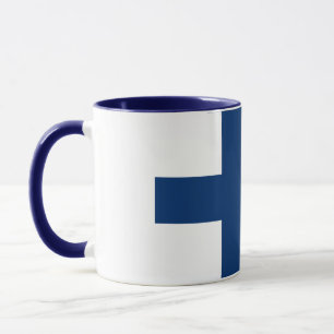 Elegantes Vintages Finnland Flaggen auf Keramik Tasse