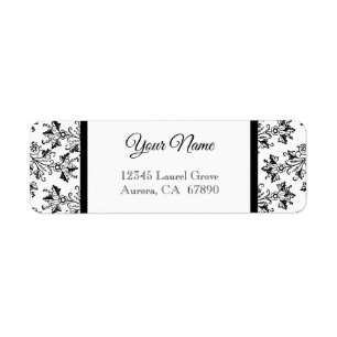 Elegantes Vintages Floral Damask Rücksendeadresse-
