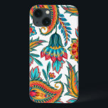 Elegantes Vintages, florales Paisley-Muster Case-Mate iPhone Hülle<br><div class="desc">Farbenfrohe elegante trendige Wasserfarben,  ethnisch blumengeschmückt. Es handelt sich um ein nahtloses Muster und der Druck kann größer oder kleiner gemacht werden. Cooles,  mutiges,  mädchenhaftes Design. Benutzerdefinierter weißer Hintergrund</div>