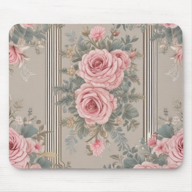 Elegantes Vintages florales Shabby Chic Mousepad (Vorne)