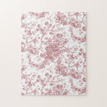 Elegantes Vintages, französisches Gravur-Toile-Ros<br><div class="desc">Elegantes und verziertes Vintages Jouy-Muster in Rosa und Weiß mit exotischen Blume,  Weinreben und Blättern,  verwoben mit Garland und Körben von Rose. Dieses Muster wurde um 1910 in der Smithsonian-Sammlung aus einem historischen französischen Textilfragment adaptiert. Muster sind hoch,  können aber nicht gekachelt werden.</div>