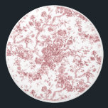 Elegantes Vintages, französisches Gravur-Toile-Ros Keramikknauf<br><div class="desc">Elegantes und verziertes Vintages Jouy-Muster in Rosa und Weiß mit exotischen Blume,  Weinreben und Blättern,  verwoben mit Garland und Körben von Rose. Dieses Muster wurde um 1910 in der Smithsonian-Sammlung aus einem historischen französischen Textilfragment adaptiert. Muster sind hoch,  können aber nicht gekachelt werden.</div>