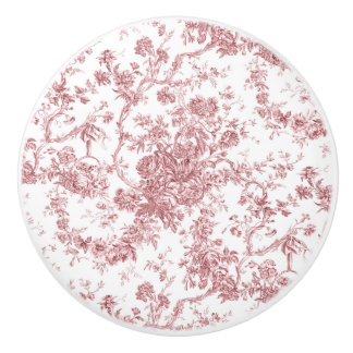 Elegantes Vintages, französisches Gravur-Toile-Ros Keramikknauf