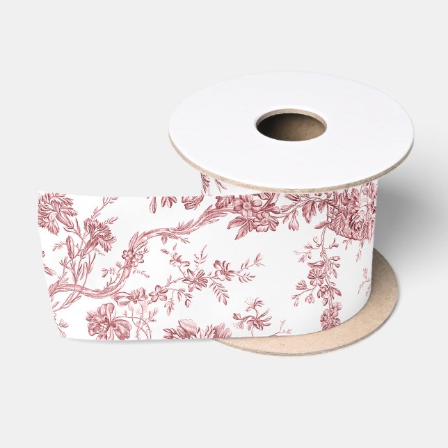 Elegantes Vintages, französisches Gravur-Toile-Ros Satinband (Spule)